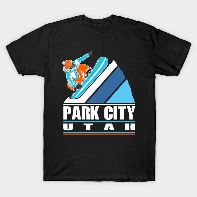 Park City Utah - Vintage Snowboarder T-Shirt by jkshirts